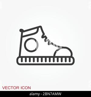 Sneaker Vektor-Symbol, Schuhe Symbol isoliert auf Hintergrund. Stock Vektor