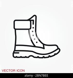 Vektorsymbol Timberland. Minimalistische Vektor-Illustration von Unisex moderne Schuhe isoliert auf Hintergrund. Stock Vektor
