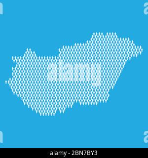 Bevölkerung Ungarns. Statistische Karte aus Stick Figur Menschen gemacht Stock Vektor