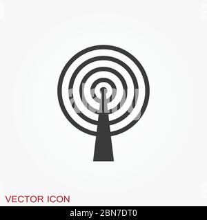 Symbol für den WiFi-Vektor. Symbol für Computer- und Netzwerkverbindungen im Hintergrund isoliert. Stock Vektor