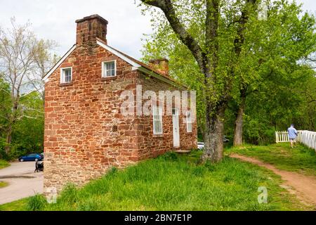 USA Maryland MD Poolesville C und O Canal Rileys Lock 24 Lockhouse Stockfoto