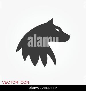 Vektorsymbol Wolf. Tiersymbol auf Hintergrund isoliert. Stock Vektor