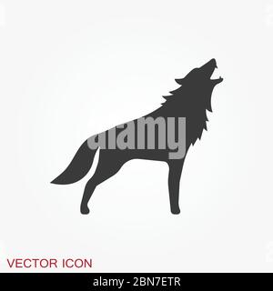 Vektorsymbol Wolf. Tiersymbol auf Hintergrund isoliert. Stock Vektor