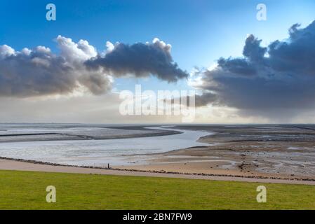 Schlammflatten von Luettmoorsiel, Reussenkoege, Schleswig-Holstein, Deutschland, Europa Stockfoto