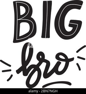 Big Brother handgeschriebene Schriftzüge im Doodle-Stil Stock Vektor