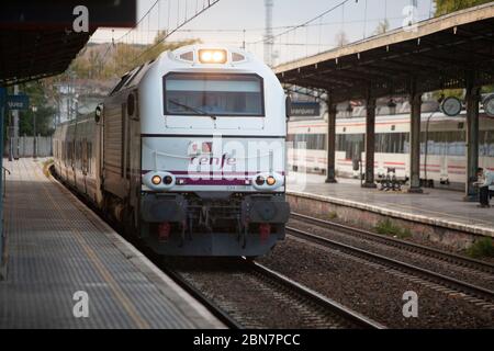 Bahnumläufe im spanischen Eisenbahnnetz Stockfoto