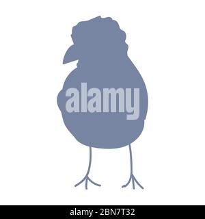 Nette französisch Bauernhaus Baby Küken Silhouette Vektor Clipart. Handgezeichnetes Geflügel im rustikalen Stil. Huhn Land Stil Illustration für Bauernhof Grafik EPS Stock Vektor