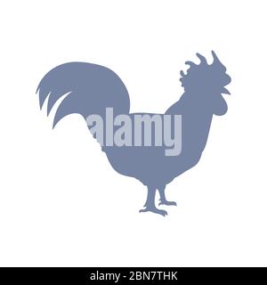 Niedlichen französisch Bauernhaus Hahn Silhouette Vektor Clipart. Handgezeichnetes Geflügel im rustikalen Stil. Huhn Land Stil Illustration für Bauernhof Grafik EPS 10 Stock Vektor