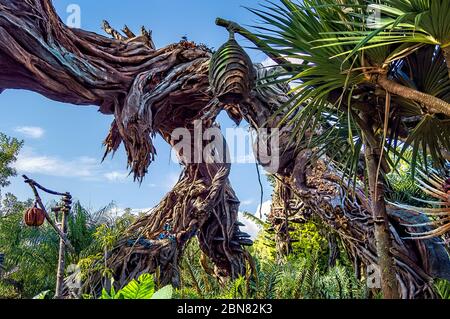 Pandora im Disney's Animal Kingdom Theme Park. Eine sehr immersive Welt, die auf der Welt Pandora von James Camerons Avatar basiert Stockfoto