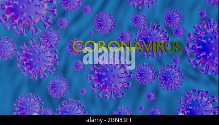 3D-Rendering mikroskopische Ansicht des respiratorischen Coronavirus 2020, Covid-19. Stockfoto