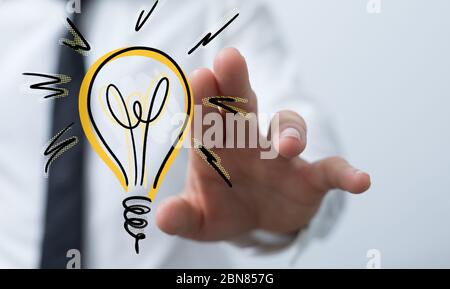 Eine Idee Lampe Konzept in der Hand Stockfoto