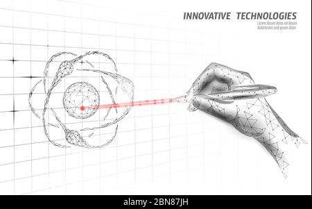 3D-Laser erzeugt atomare Phisics Konzept. Finanzierung Geschäftsidee Gewinne Marketing. Investment Industrie Kontrolle Hand Stift Grafik Vektor Illustration Stock Vektor