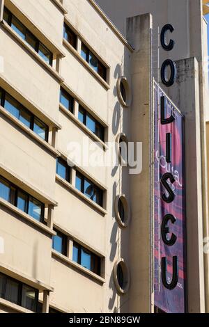 Porto, Portugal - 15. September 2019: Coliseu do Porto, einer der wichtigsten Veranstaltungsorte der Stadt für die Aufführung von Musik, Theater, Tanz, Zirkus und ot Stockfoto