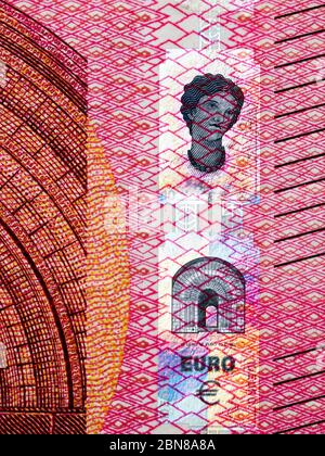 Detail einer 10 Euro Banknote Stockfoto