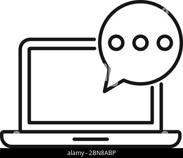 Laptop Symbol Chat. Umrisse laptop chat Vektor Symbol für Web Design auf weißem Hintergrund Stock Vektor