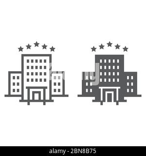 Hotel-Linien- und Glyph-Symbole, Tourismus und Reisen, Hotel-Zeichen-Vektorgrafiken, ein lineares Symbol auf weißem Hintergrund, Folge 10. Stock Vektor