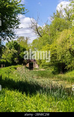 Der Thames Path ist ein nationaler Pfad, der der Themse von ihrer Quelle in der Nähe von Kemble in Gloucestershire bis zur Thames Barrier in Charlton London folgt Stockfoto