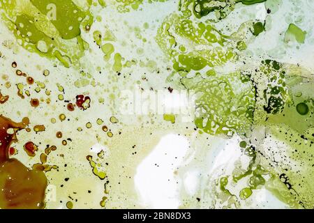 Abstrakt moderne Malerei Hintergrund. Zeitgenössische Kunst. Öl- und Alkoholfarben Malerei auf Leinwand. Mischen von Maltechniken. Stockfoto