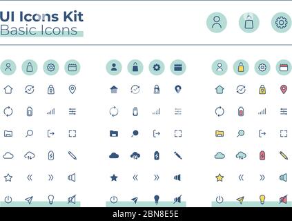 Basic UI Icons Kit Stock Vektor