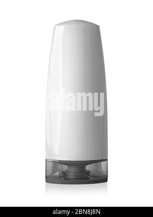 Kunststoff-Shampoo-Flasche Mit Flip-Top-Deckel. Mockup-Vorlage für Ihr Design, mit Beschneidungspfad Stockfoto