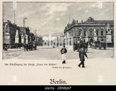 'Unter den Linden', Hauptstrasse, Berlin, Illustration aus 'die Hauptstädte der Welt', Breslau um 1897 Stockfoto