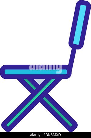 Klappstuhl Stuhl Symbol Vektor Umriss Illustration Stock Vektor