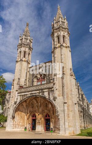 Außenfassade des Klosters Jeronimos Stockfoto