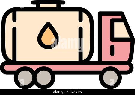 Symbol für Öltank-Stapler. Umriss Öltank LKW Vektor-Symbol für Web-Design isoliert auf weißem Hintergrund Stock Vektor