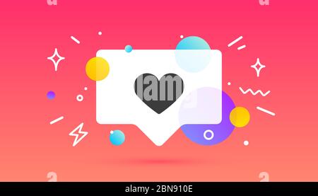 Benachrichtigungen Symbol Wie Sprechblase Wie Icon Mit Herz Stock Vektorgrafik Alamy