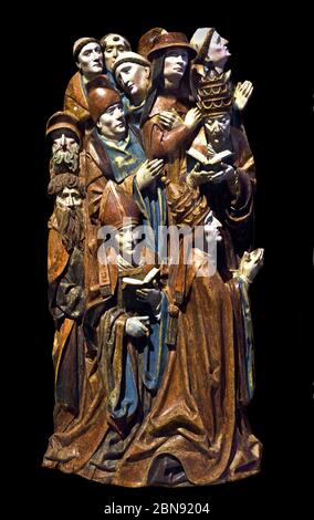 Zwei Päpste ein Kardinal und ein Bischof ein Kirchenmönch im September 1505 Werkstatt Daniel Mauch spätgotische deutsche Bildhauer Stockfoto