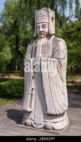 'Verdienstvoller Beamter', Heiliger Weg, Ming-Gräber, in der Nähe von Peking Stockfoto