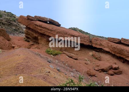 Rote Lavafelder von La Palma Stockfoto