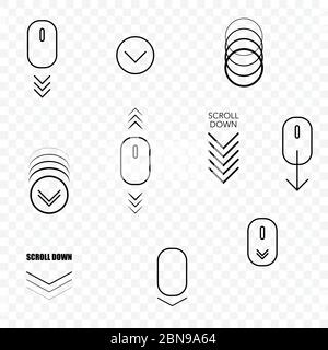 Symbole für die Webseite nach unten scrollen Stock Vektor