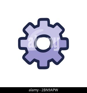 Vektorsymbol Zahnrad-Doodle. Cartoon Hand gezeichnet Stil skizzieren Symbol Technologie, Mechanik, Team, Gruppe, Gemeinschaft. Vektorgrafik. Stock Vektor