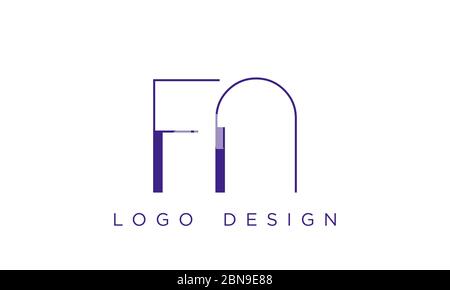 Design mit Logo in FN-Buchstaben. FN Letter Logo Vektor Illustration - Vektor Stock Vektor