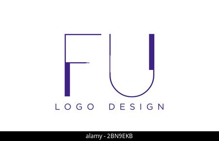 FU- oder UF-Logo. Einzigartiges attraktives kreatives, modernes Initial-Logo für FU UF U Initial-Logo mit Buchstabensymbol Stock Vektor