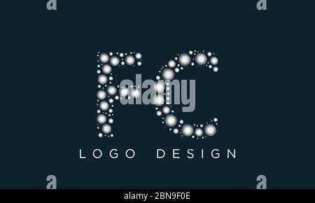Vorlage für das anfängliche FC-Logo-Monogramm. Einfache elegante Form Stil modernes Logo. Stock Vektor