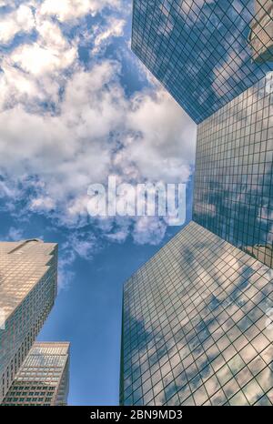 Architektonische Bauwerke in der Innenstadt von Calgary, Alberta, Kanada. Stockfoto