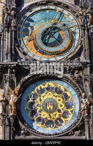 Astronomische Uhr, Prag, Tschechische Republik, Europa Stockfoto