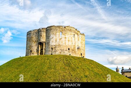 Clifford Tower in York, England Stockfoto