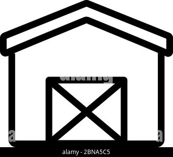 Cross-Door Shed Symbol Vektor Kontur Illustration Stock Vektor