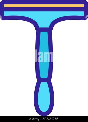 Mopp mit Griff Symbol Vektor-Kontur Illustration Stock Vektor