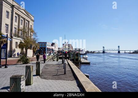 Wilmington USA - 8. März 2015 - Cape Fear River Front in Wilmington North Carolina USA Stockfoto