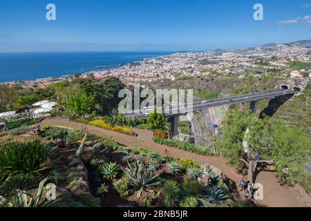 Blick auf Funchal vom Botanischen Garten, Funchal, Madeira, Portugal, Europa Stockfoto