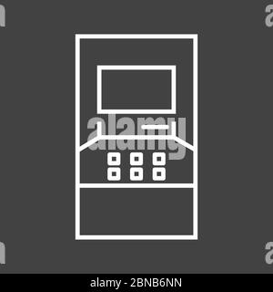 Schöne ATM-Maschine Linie Vektor-Symbol Stock Vektor