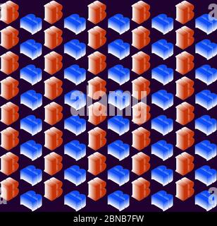 Dreidimensionaler abstrakter Hintergrund, der durch den Buchstaben B erzeugt wird.bei der Erstellung des Hintergrunds wird ein Volumenwürfel aus dem stilisierten Buchstaben B verwendet. Stock Vektor