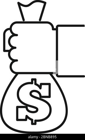 Symbol für Geld-zurück-Handel. Outline Handel Cash-Back Geld Vektor-Symbol für Web-Design isoliert auf weißem Hintergrund Stock Vektor