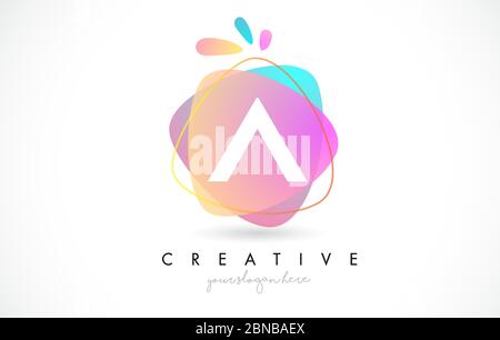 Ein Letter Logo Design mit lebendigen bunten Splash abgerundeten Formen. Rosa und Blau Orange abstraktes Design Buchstabe Symbol Vektor Illustration. Stock Vektor