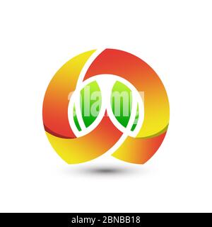 Ehrfürchtig abstrakt Gradient Buchstabe W Blatt Firma modernes Logo Design Vektor Vorlage Premium Stockfoto