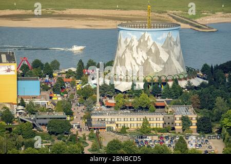 , Standort Wunderland Kalkar auf dem ehemaligen Areal des Kernkraftwerks Kalkar, 03.09.2017, Luftaufnahme, Deutschland, Nordrhein-Westfalen, Kalkar Stockfoto